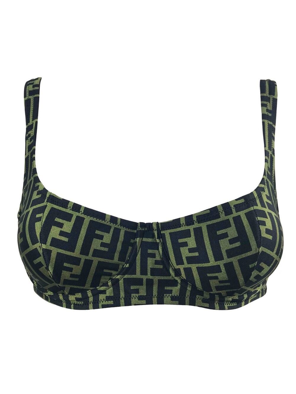 Vintage Fendi Zucca FF Monogram Logo Underwire Bikini Top EU 40 XS/S